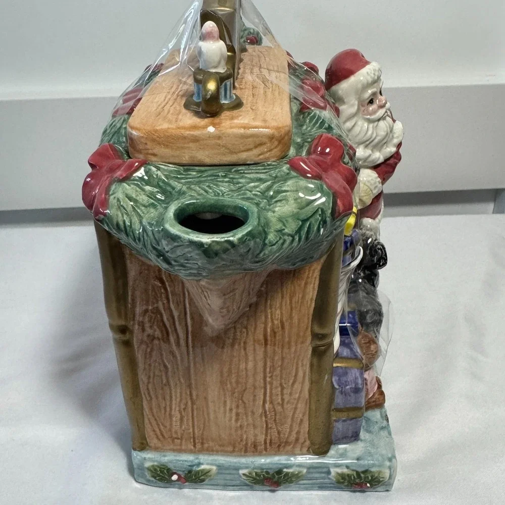 Omnibus by Fitz and Floyd 1996 Santa Christmas‎ Tea Pot 32 oz Head Painted